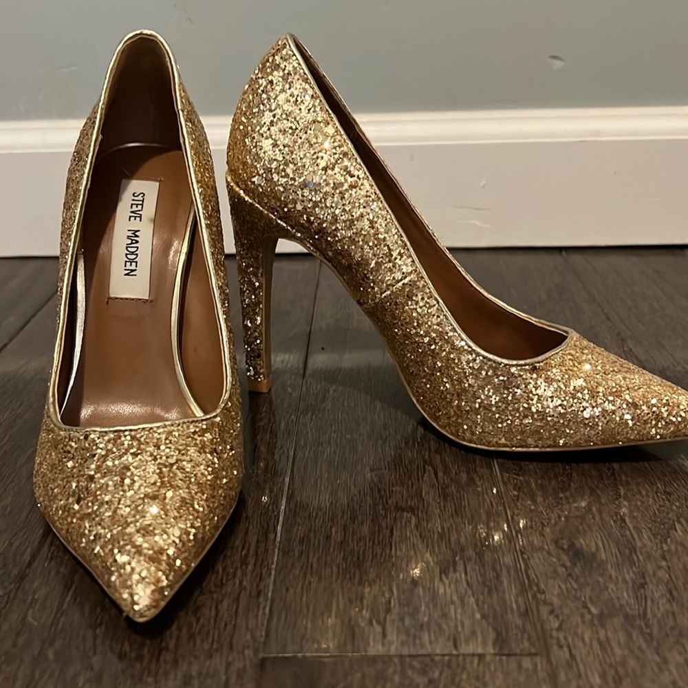 Steve Madden Gold Stilettos